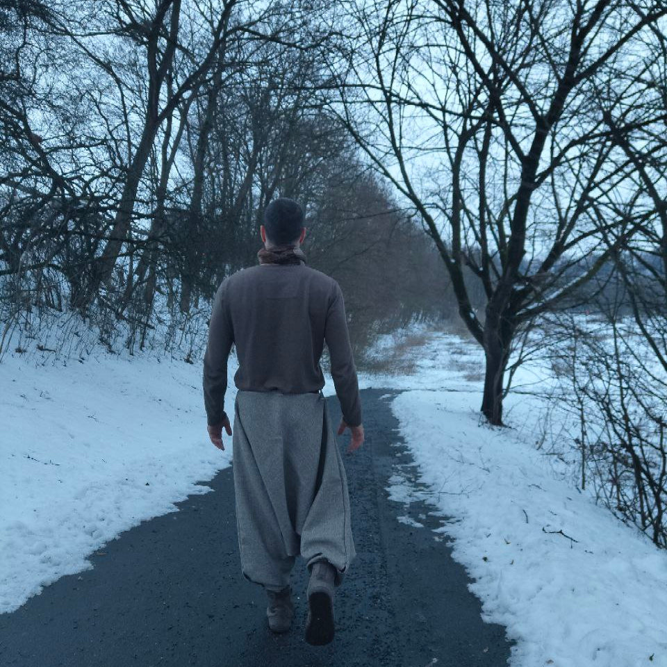 Ökologische robuste Pumphose Aladinhose Haremshose Sarouelhose Naturfarben