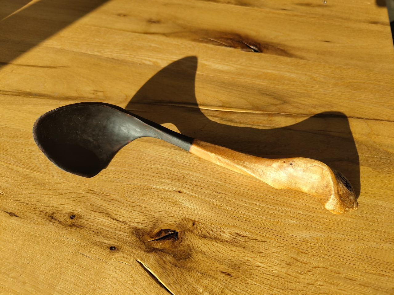 Einzigartige Holzkelle Schöpfkelle - "Neandertaler" - Yakisugi