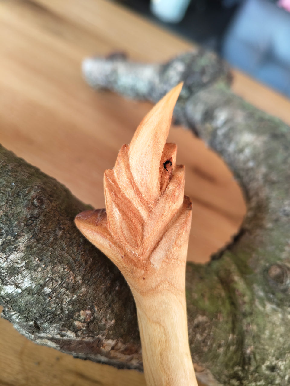 Einzigartiger Holzlöffel - "Dornröschen" - Yakisugi